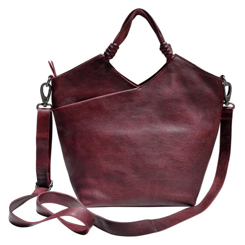 Handmade Genuine Leather Crossbody Bag blue dak red