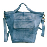 Handmade Genuine Leather Crossbody Bag dark blue