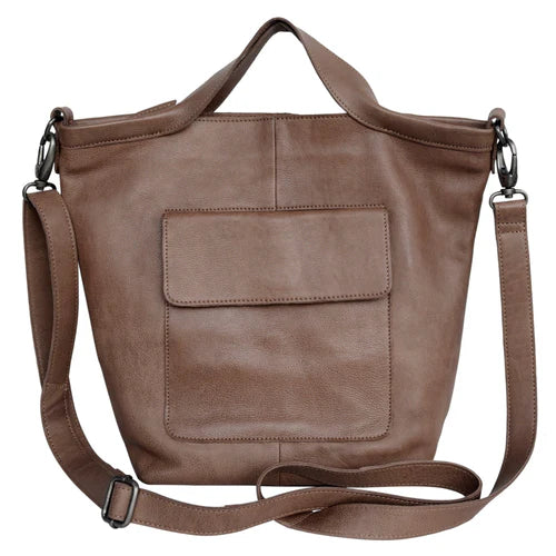 Handmade Genuine Leather Crossbody Bag dark brown