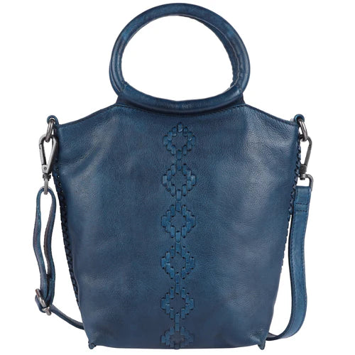 Handmade Genuine Leather Crossbody Blue