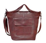 Handmade Genuine Leather Crossbody Bag dark red