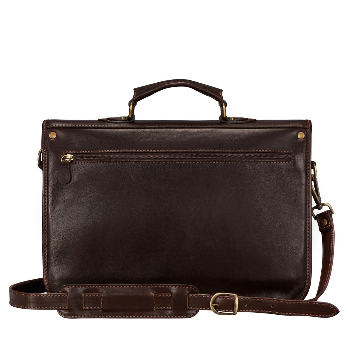 Handmade Genuine Leather Laptop Satchel – Fits 16" MacBook Pro