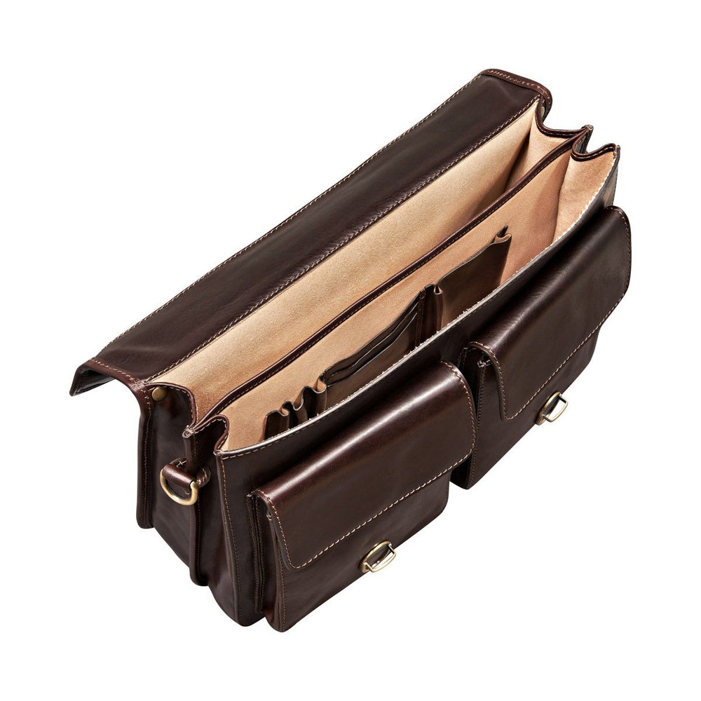 Handmade Genuine Leather Laptop Satchel – Fits 16" MacBook Pro