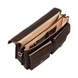 Handmade Genuine Leather Laptop Satchel – Fits 16" MacBook Pro