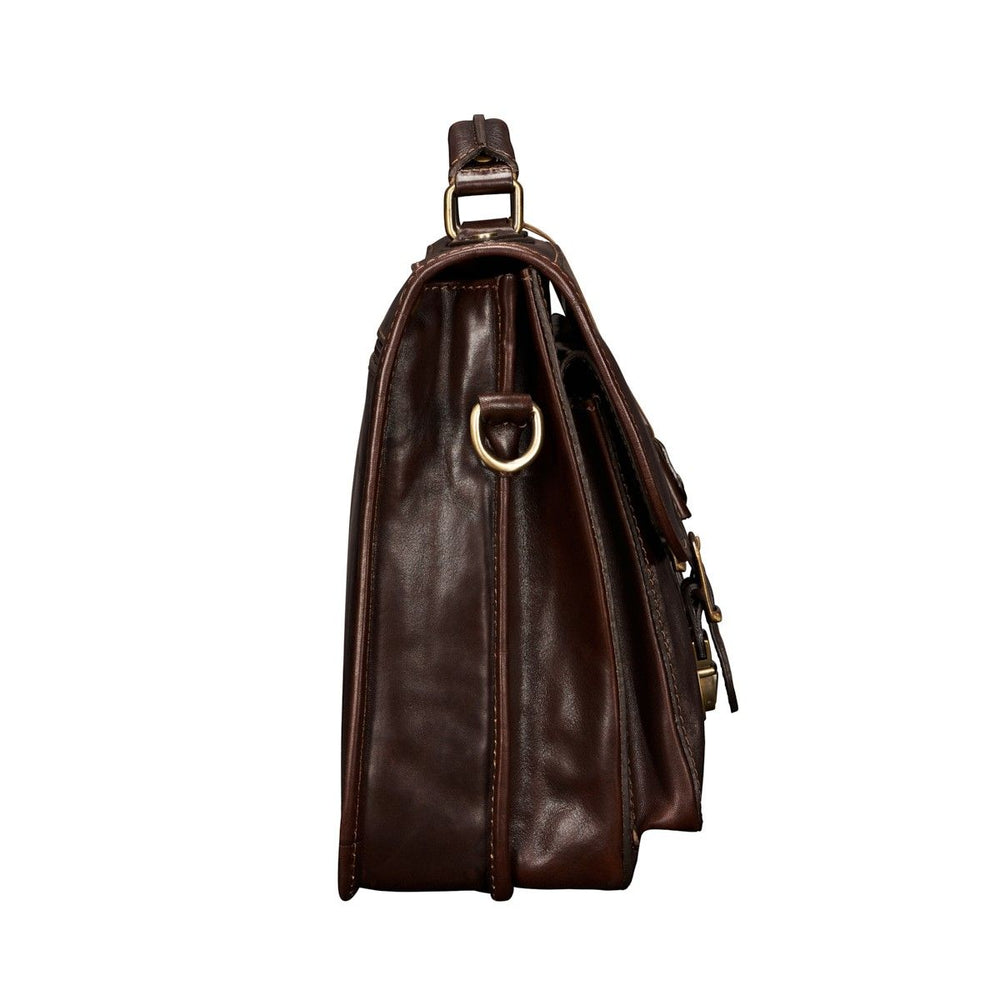 Handmade Genuine Leather Laptop Satchel – Fits 16" MacBook Pro