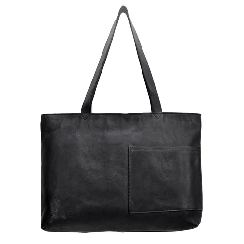 Handmade Genuine Leather Tote Bag Black