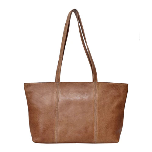 Handmade Genuine Leather Tote Bag Inside Brown