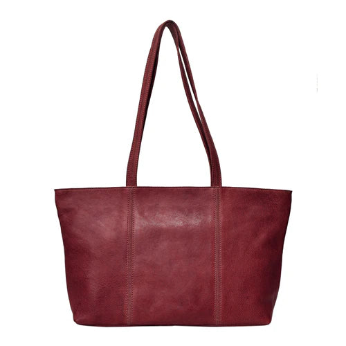 Handmade Genuine Leather Tote Bag Red