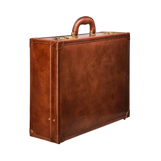 The Golden Handmade Large Genuine Leather Attaché Case