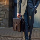 Handmade Large Men's Genuine Leather Briefcase