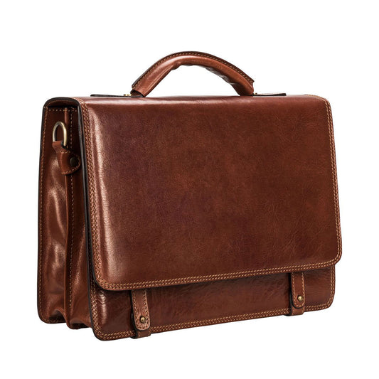 The Iron Handmade Men's Genuine Leather Briefcase Bag
