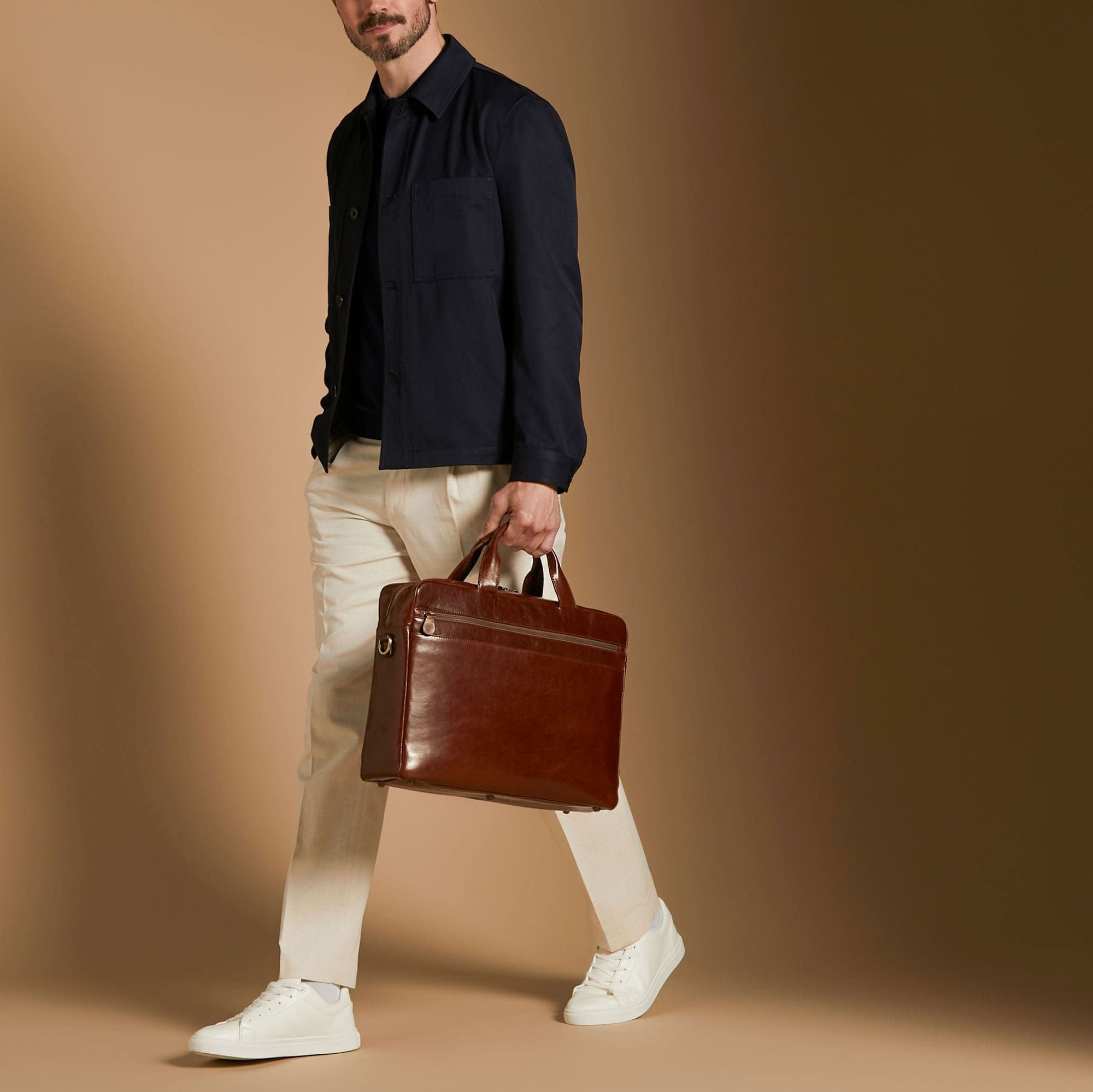Handmade Men's Genuine Leather Briefcase 