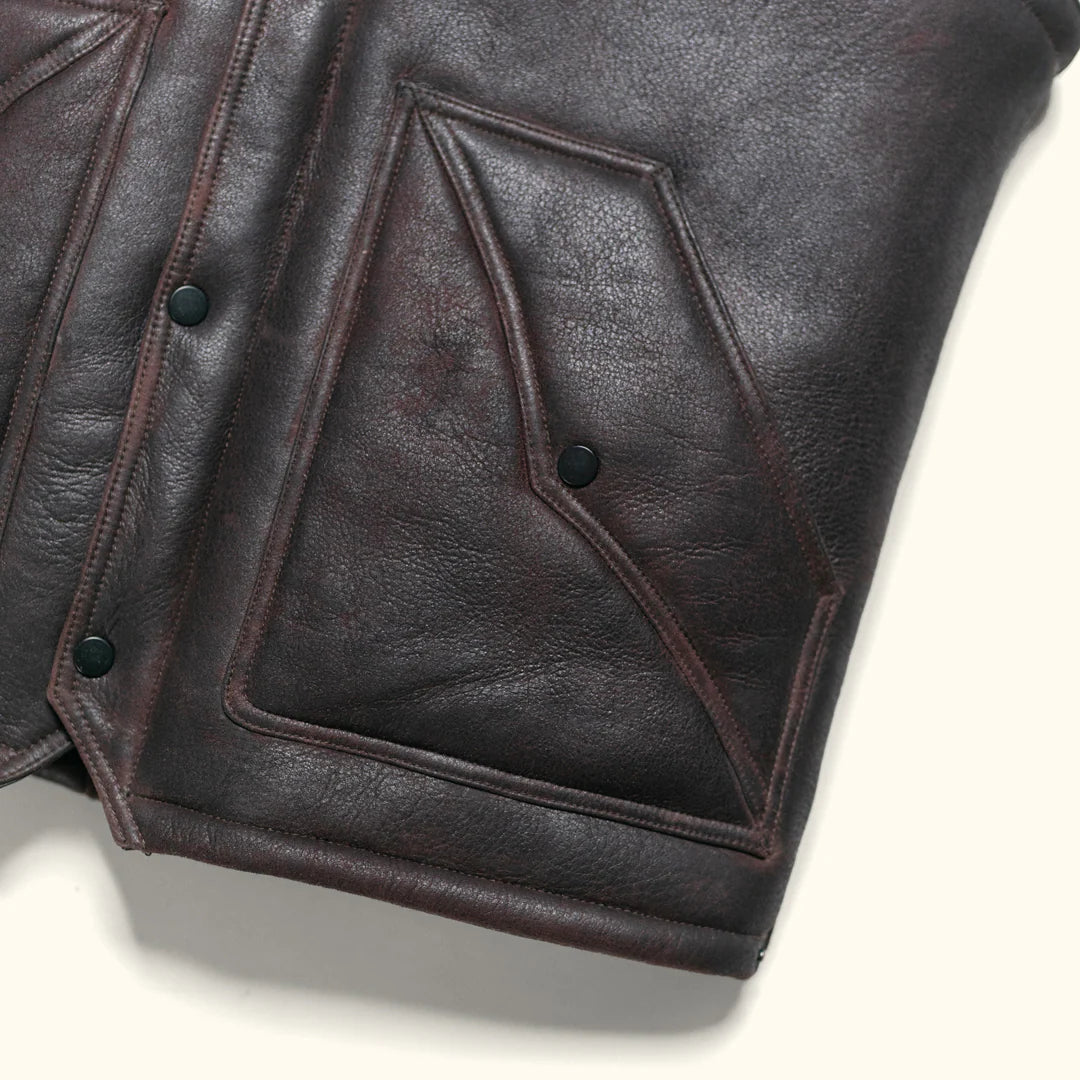 Men’s Shearling Leather Vest – Turkish Sheepskin Western Vest
