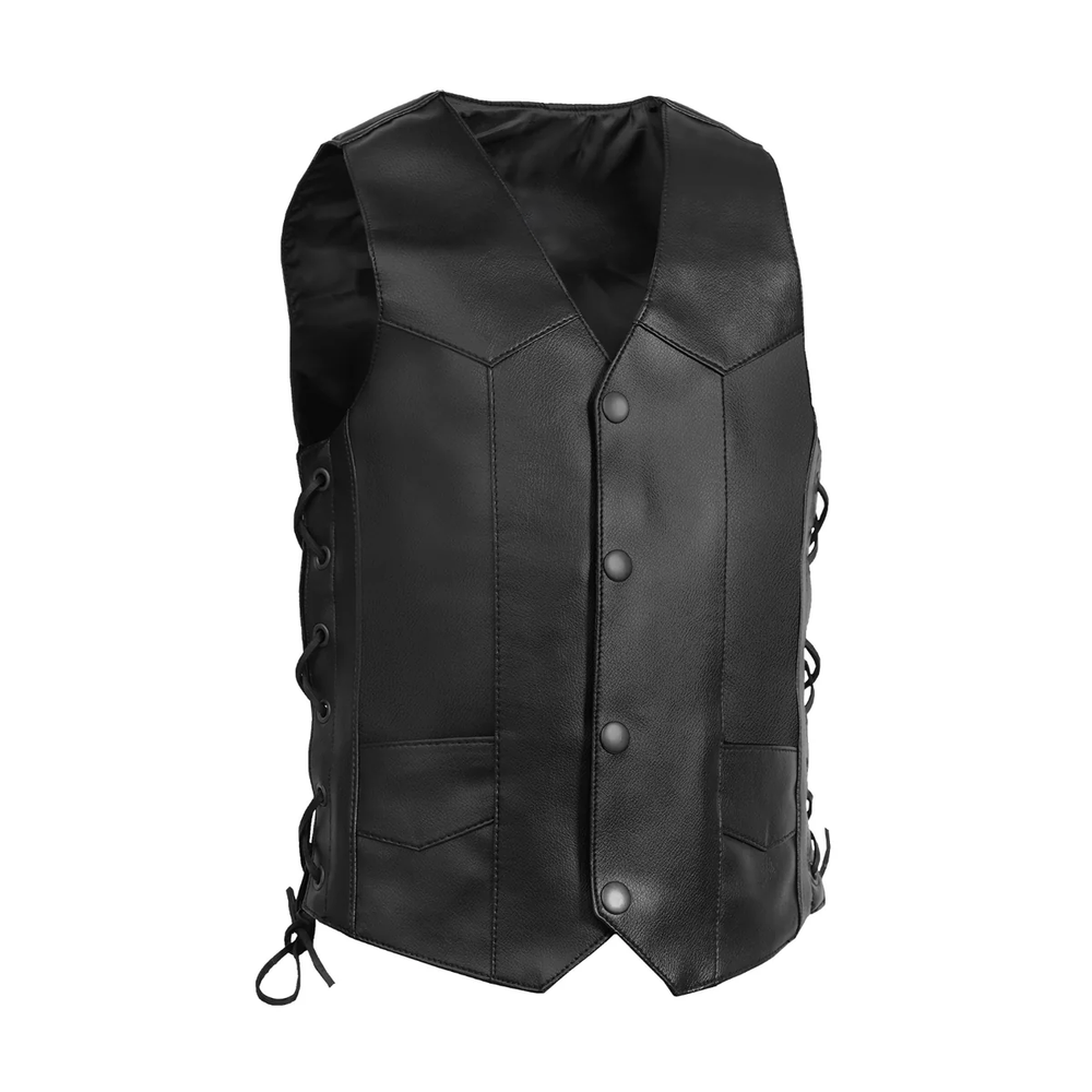 Kids Genuine Leather Vest with Traditional Style & Side Laces