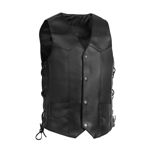 Kids Genuine Leather Vest with Traditional Style & Side Laces