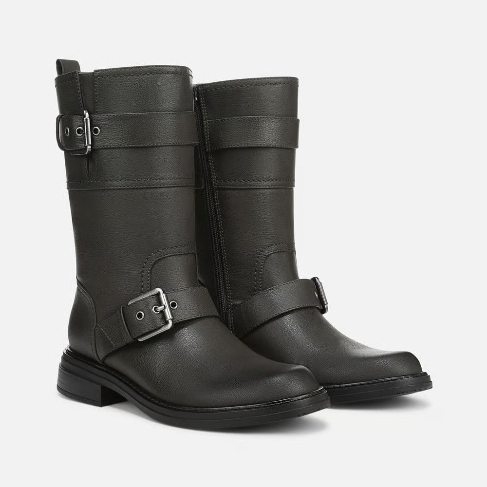 Latoya Women's Faux Leather Moto Mid-Calf Boot