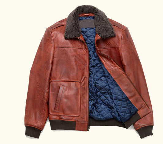 Limited Maverick Genuine Leather Bomber Jacket