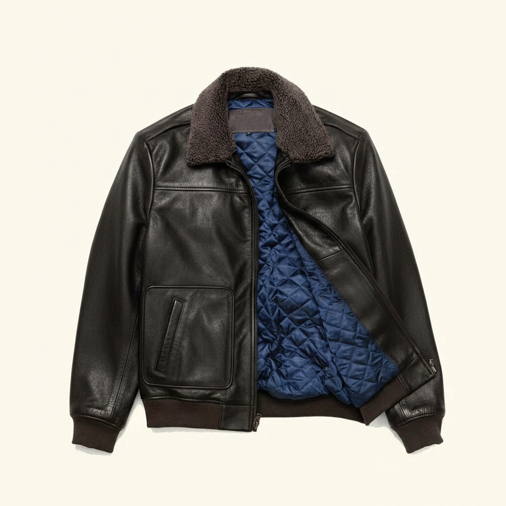 Limited Maverick Genuine Leather Bomber Jacket