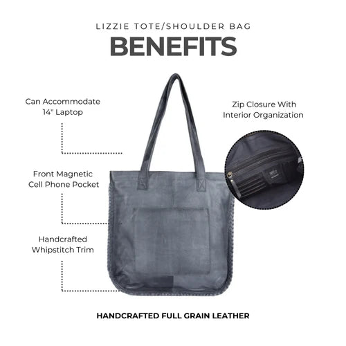 Lizzie Handmade Genuine Leather Tote Bag