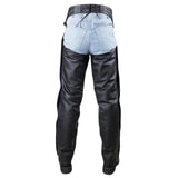 Road Master Men's Black Leather Motorcycle Chaps