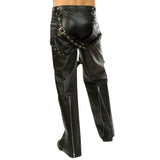 Adornica Men's Black Genuine Leather Motorcycle Pants