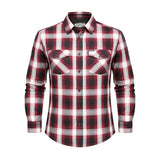 Men's Black & Orange Long Sleeve Cotton Flannel Shirt