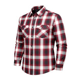 Men's Black & Orange Long Sleeve Cotton Flannel Shirt