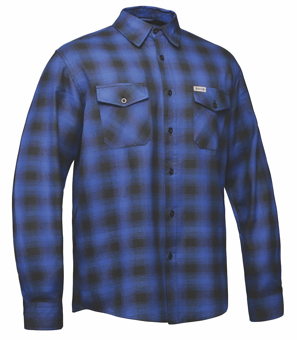Men's Black & Blue Long Sleeve Cotton Flannel Shirt