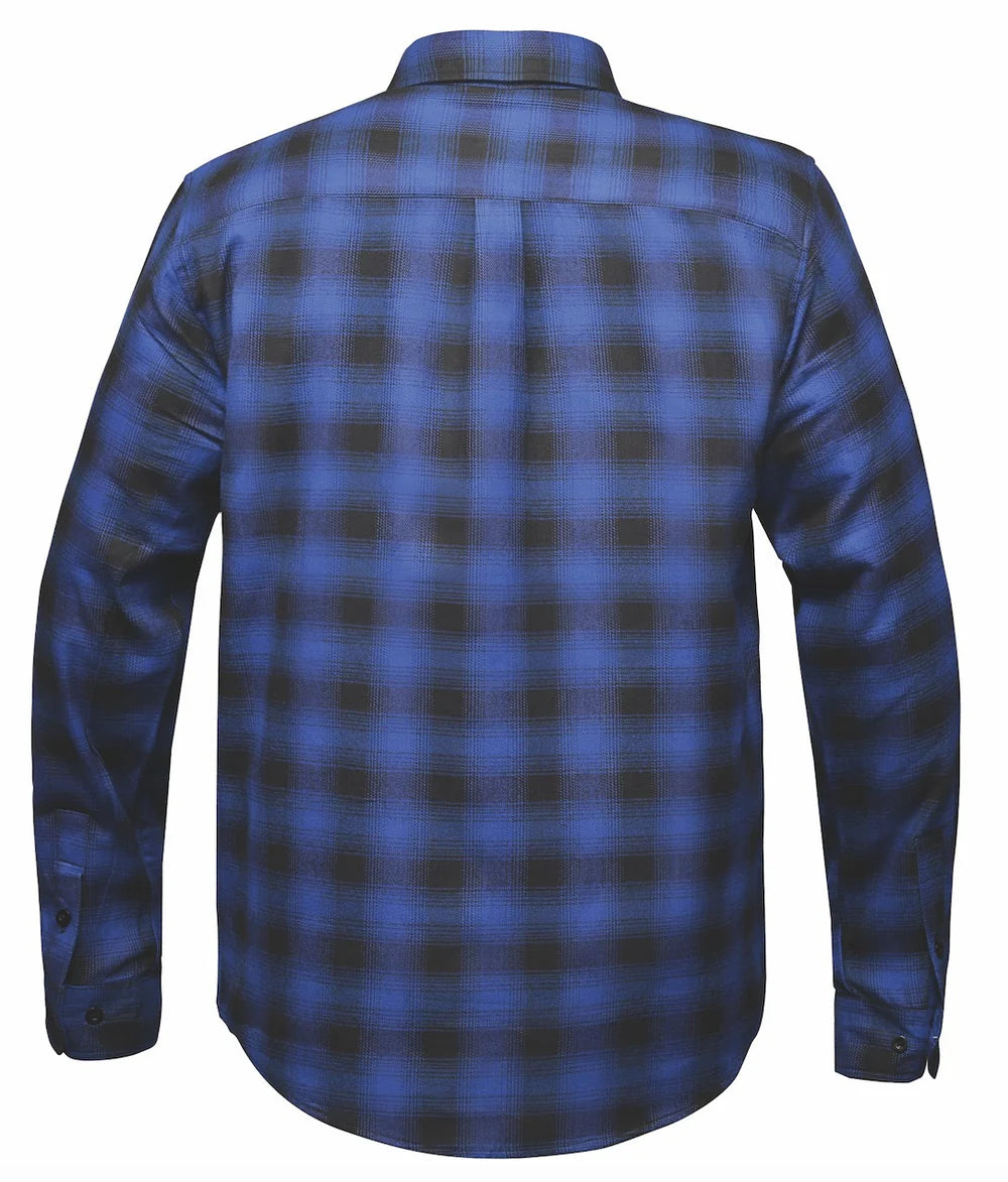 Men's Black & Blue Long Sleeve Cotton Flannel Shirt