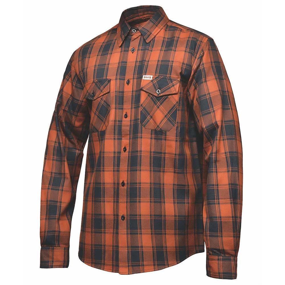 Men's Black & Brown Long Sleeve Cotton Flannel Shirt