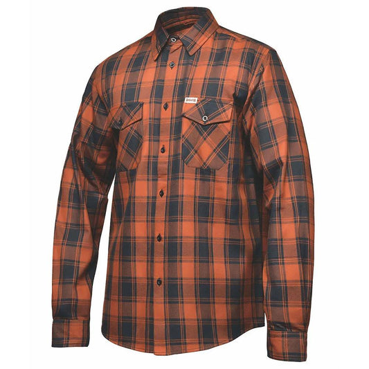 Men's Black & Brown Long Sleeve Cotton Flannel Shirt