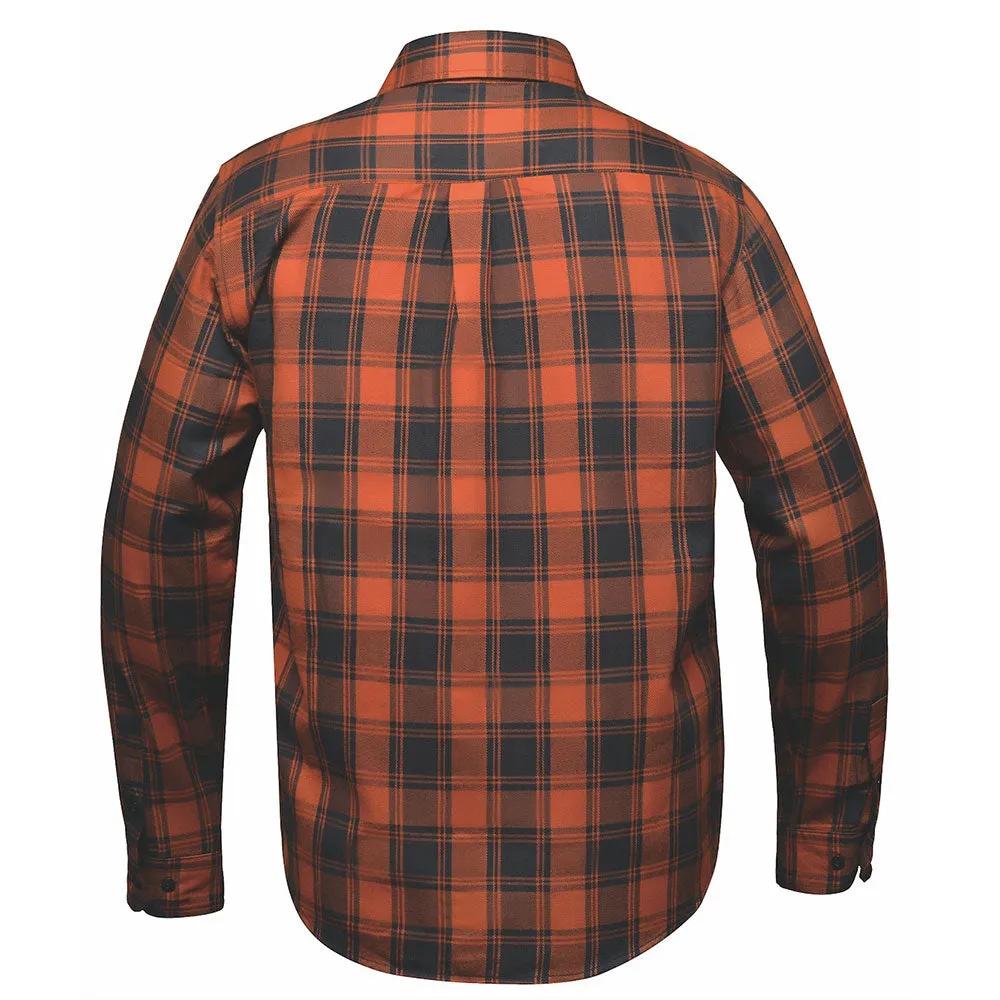 Men's Black & Brown Long Sleeve Cotton Flannel Shirt back