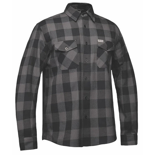 Men's Black & Grey Long Sleeve Cotton Flannel Shirt