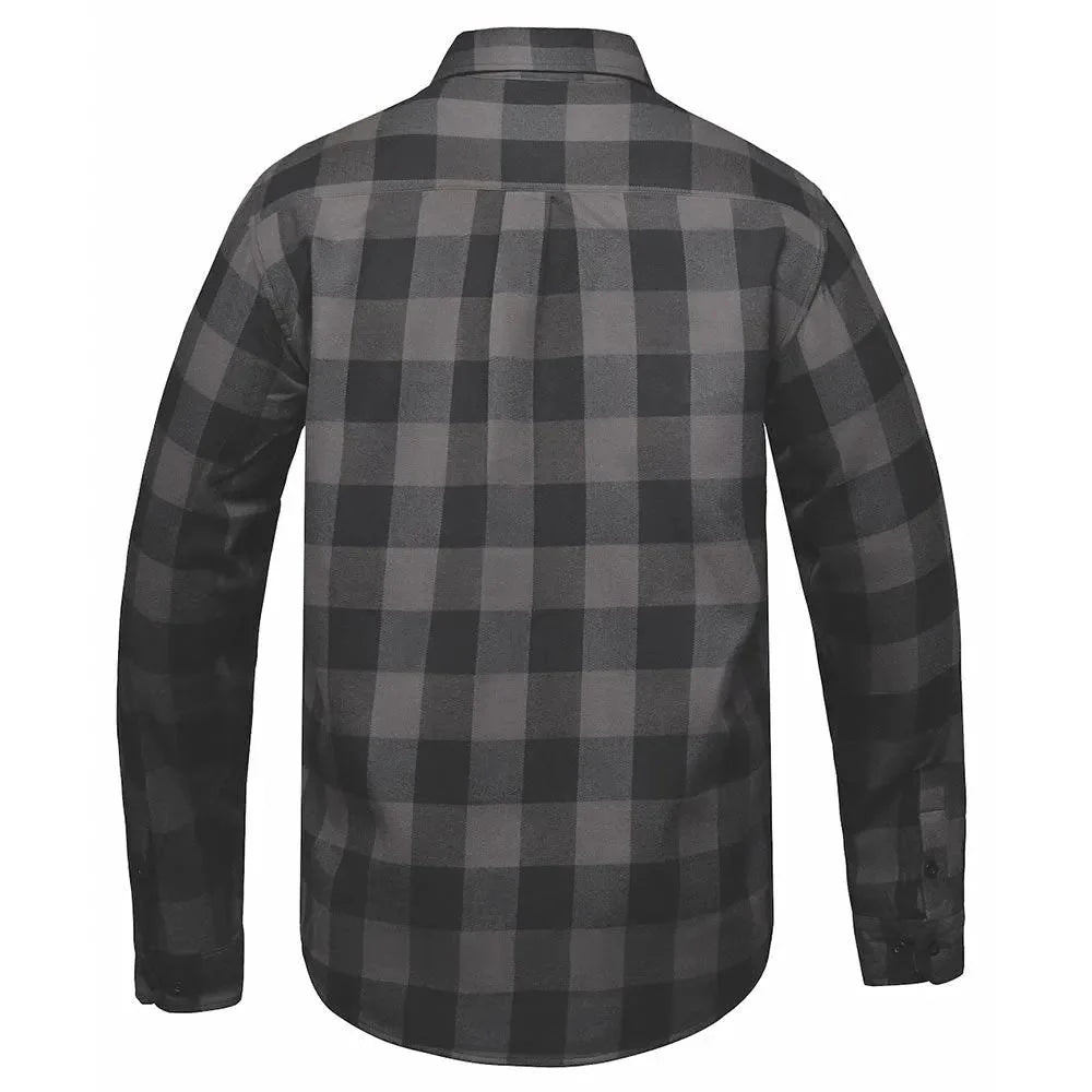 Men's Black & Grey Long Sleeve Cotton Flannel Shirt