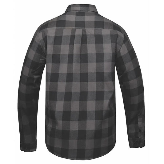 Men's Black & Grey Long Sleeve Cotton Flannel Shirt