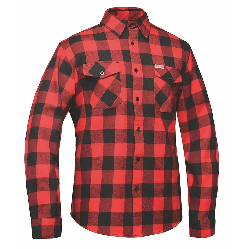 Men's Black & Red Long Sleeve Cotton Flannel Shirt