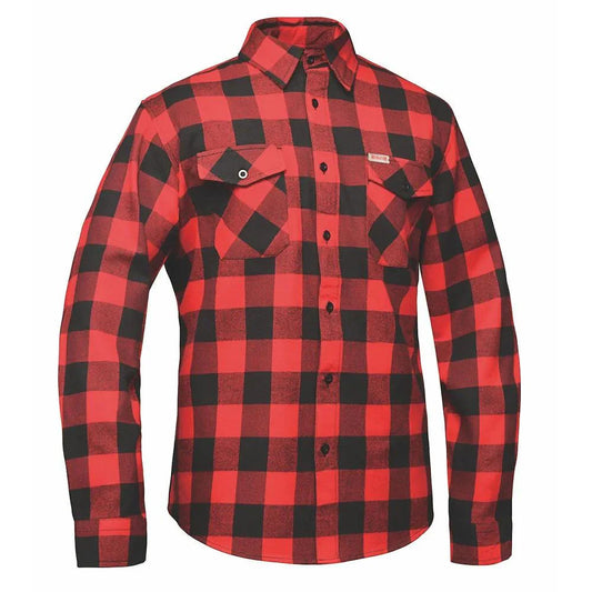 Men's Black & Red Long Sleeve Cotton Flannel Shirt