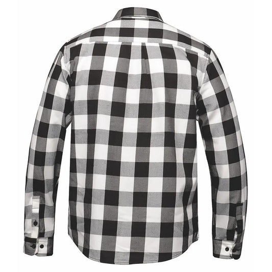 Men's Black & White Long Sleeve Cotton Flannel Shirt