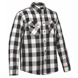 Men's Black & White Long Sleeve Cotton Flannel Shirt