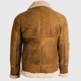 Men's Brown Leather Fur-Lined Bomber Jacket – Premium Edition