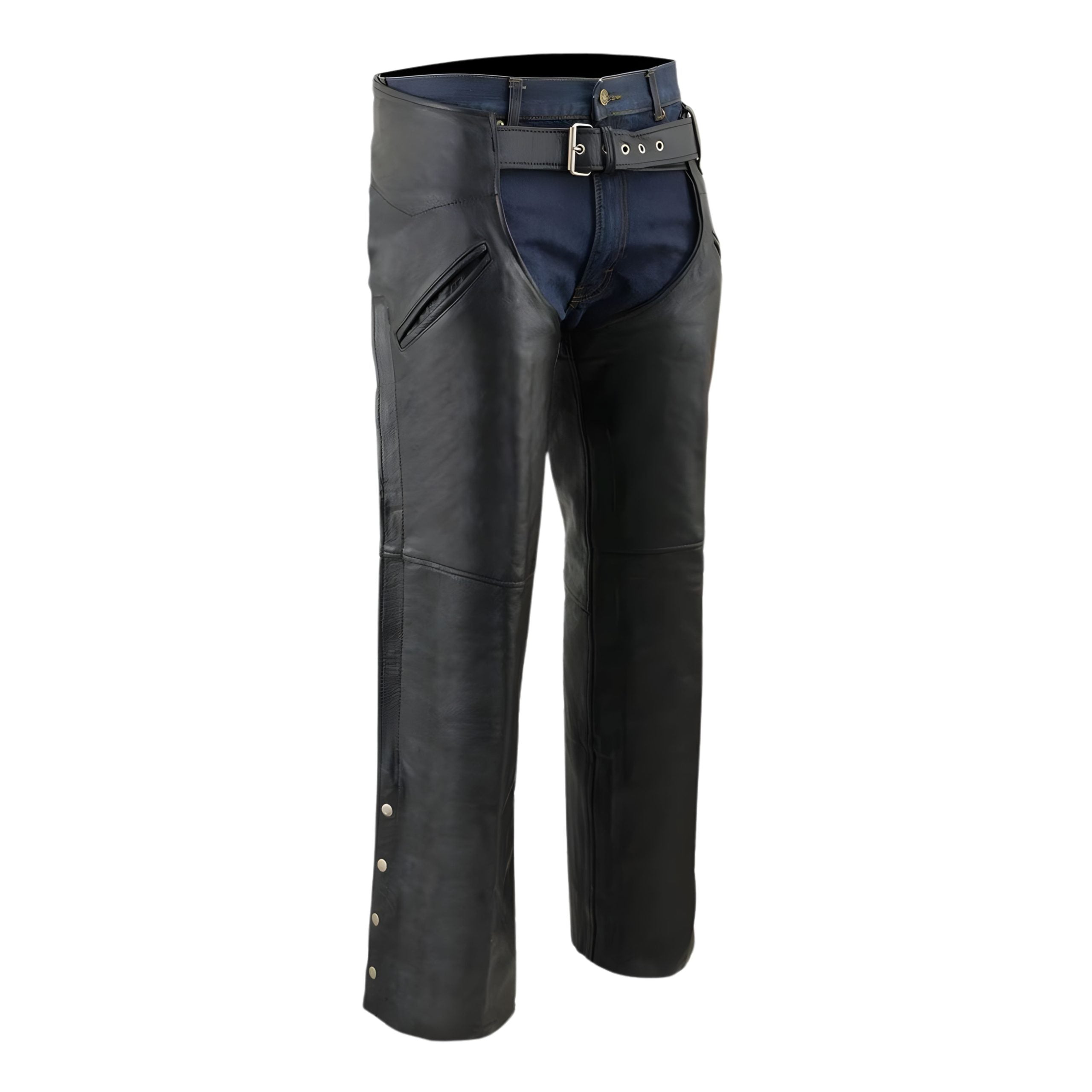  Men's Genuine Leather Motorcycle Chaps