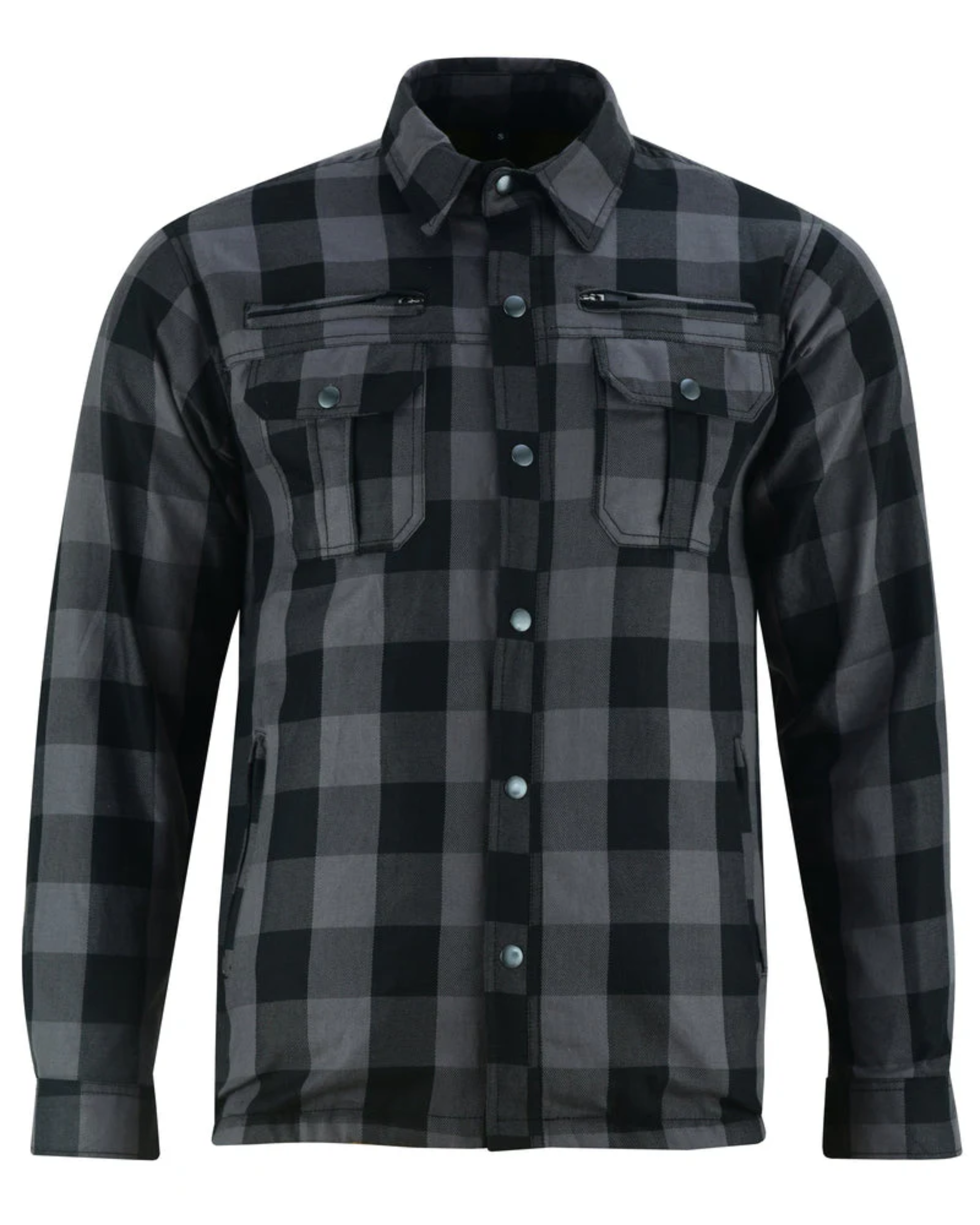 Men's Long Sleeve Motorcycle Flannel Shirt