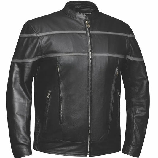 Viper Men's Premium Genuine Leather Biker Jacket