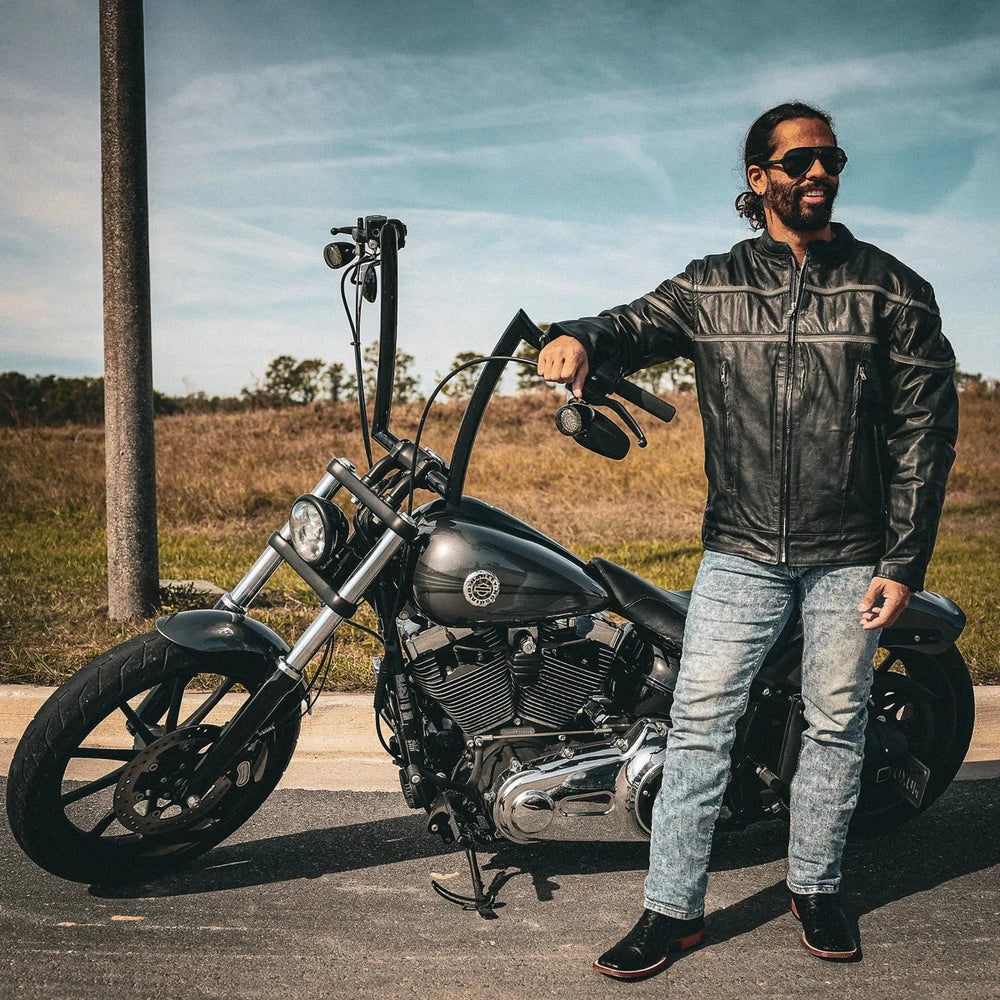 Viper Men's Premium Genuine Leather Biker Jacket