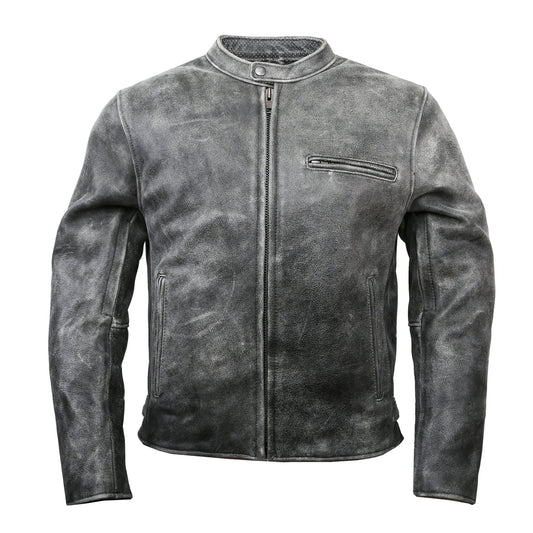 Men’s Black Full Grain Leather Motorcycle Jacket
