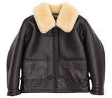 Navy Flight Shearling Leather Jacket