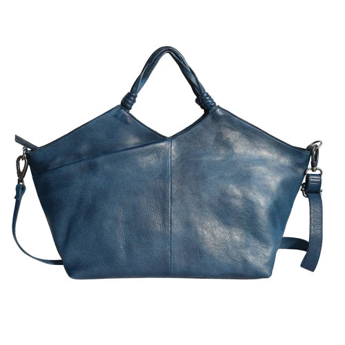 Nelly Handmade Genuine Leather Crossbody Bag blue