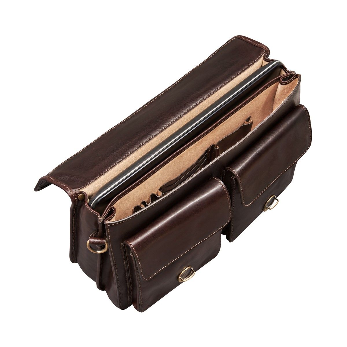 Handmade Genuine Leather Laptop Satchel – Fits 16" MacBook Pro