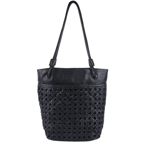 Clover Handmade Genuine Leather Tote Bag black