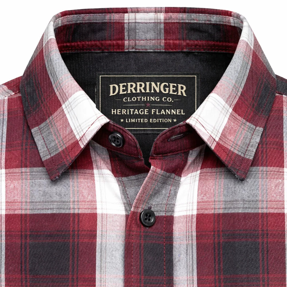 Men's Black & Orange Long Sleeve Cotton Flannel Shirt